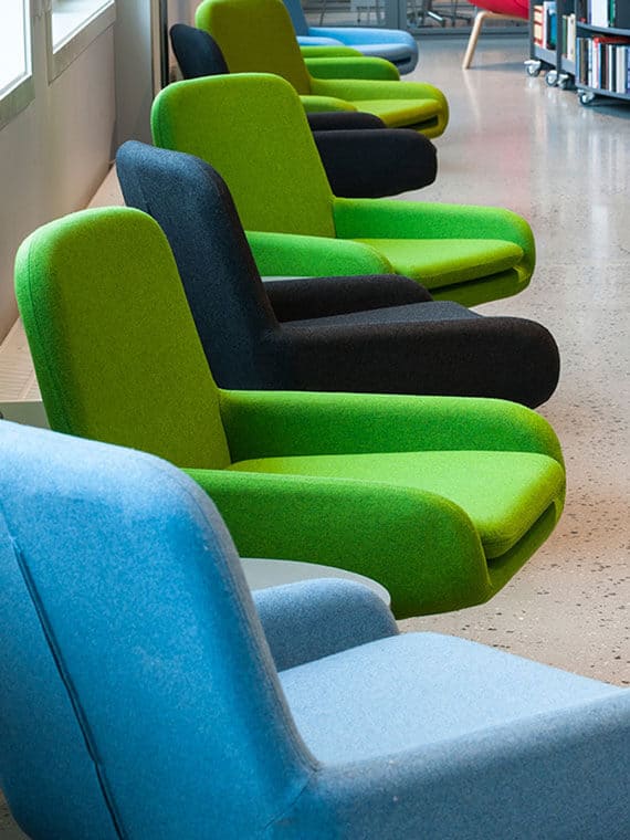 Row of colorful Coco Chairs